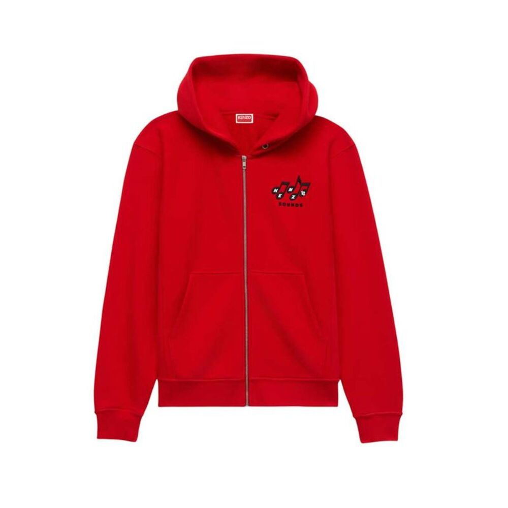 Kenzo Men `Kenzo Sounds` Cotton Zip-Up Hoodie